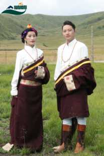 藏装酒红袍子黄白上衣康装男女装成人独特畅销藏族服装婚礼演出火