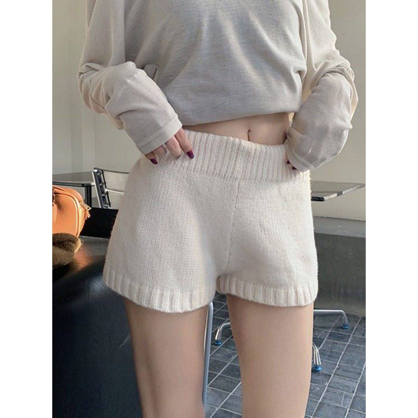 大码胖MM韩系高腰叠穿显瘦灰色针织短裤女春秋季新款毛线外穿热裤,女装/女士精品,休闲裤,淘宝优惠券,粉丝福利购,淘宝优惠卷