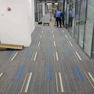 PVC方块地毯满铺长条块毯商用工作室写字楼武术馆影城美容院民宿