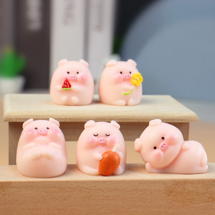 饰树脂工艺品 微景观可爱小猪家居桌面手工DIY小摆件高级感创意装