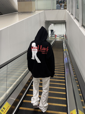 BCRA原创美式街头痞帅字母连帽卫衣男女秋季宽松百搭重磅情侣上衣