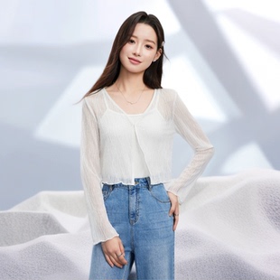 蕾丝开衫薄外套女长袖夏季外搭薄款仙气罩衫配吊带裙子超仙防晒衣