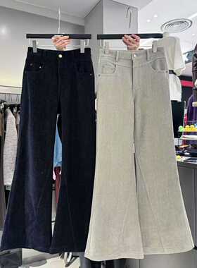 New night 0328雪尼尔筒喇加绒西裤高腰显瘦爆款升级版丝绒面料