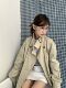 新款 宽松风衣女2026春季 韩版 韩系酷飒立领系带外套卡其色 one