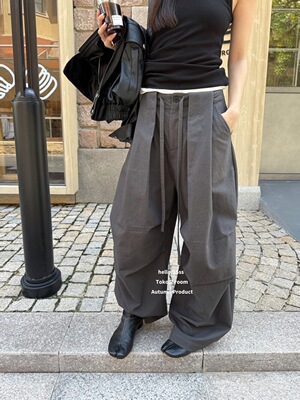 TOKO.Z十三行正品秋季新款韩版百搭气质高腰设计感阔腿裤休闲裤女