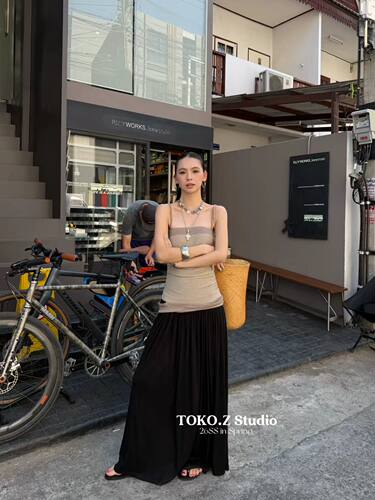 Toko.Z正版2026早春新款时尚百搭吊带背心+高腰显瘦半身裙套装女
