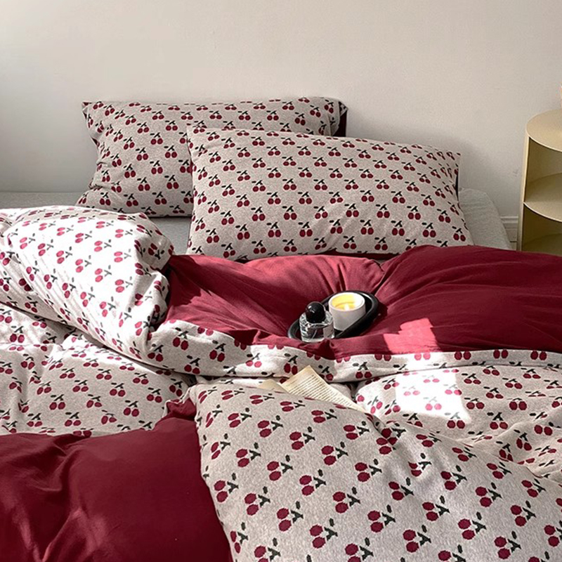 A类加厚提花超柔天竺棉四件套