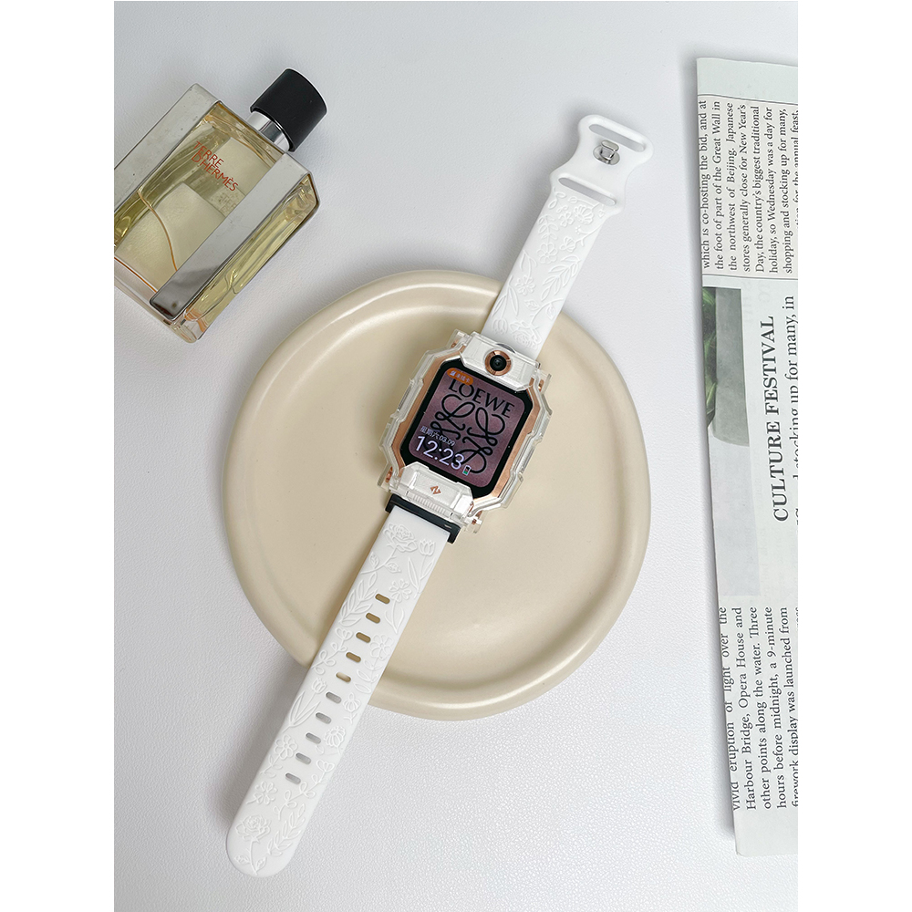 新款3D浮雕适用小天才电话手表Z9表带Z8A配件Z7/Z6A/Z1/Q1A/Q2A硅