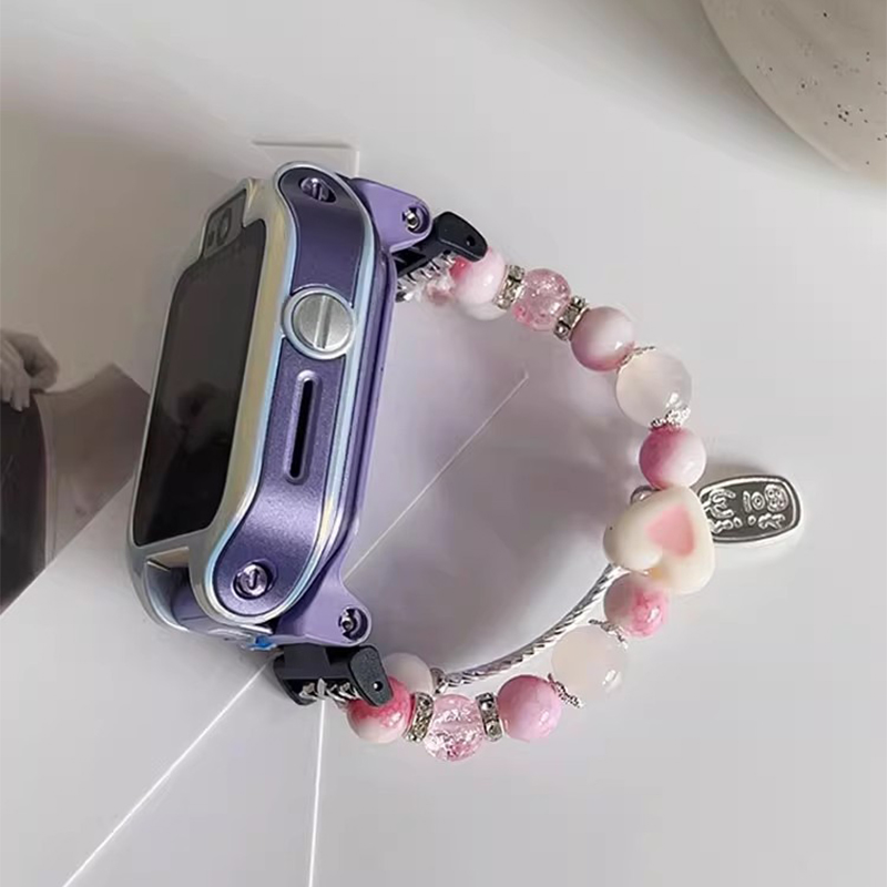 新品粉色甜心diy手链适用华为儿童手表表带5X/5XPro/3Pro/4Pro/3X