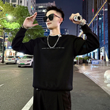B163/P68控98假两件印花圆领卫衣长袖男2，男装卫衣，电商A256