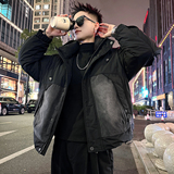 A220/P318控418连帽牛仔拼接90羽绒服男士上衣加厚保暖外套2，男装羽绒服，电商A256