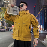 J192/P108控155连帽压条反光条字母户外外套夹克男，男装夹克，电商A256