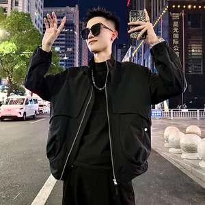 J176/P98控138 简约光板立领结构大口袋夹克痞帅小伙外套男4图片
