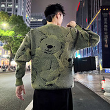 MC171/P78控108个性卡通小熊针织衫圆领学生毛衣加厚保暖上衣男1，男装针织衫/毛衣，电商A256