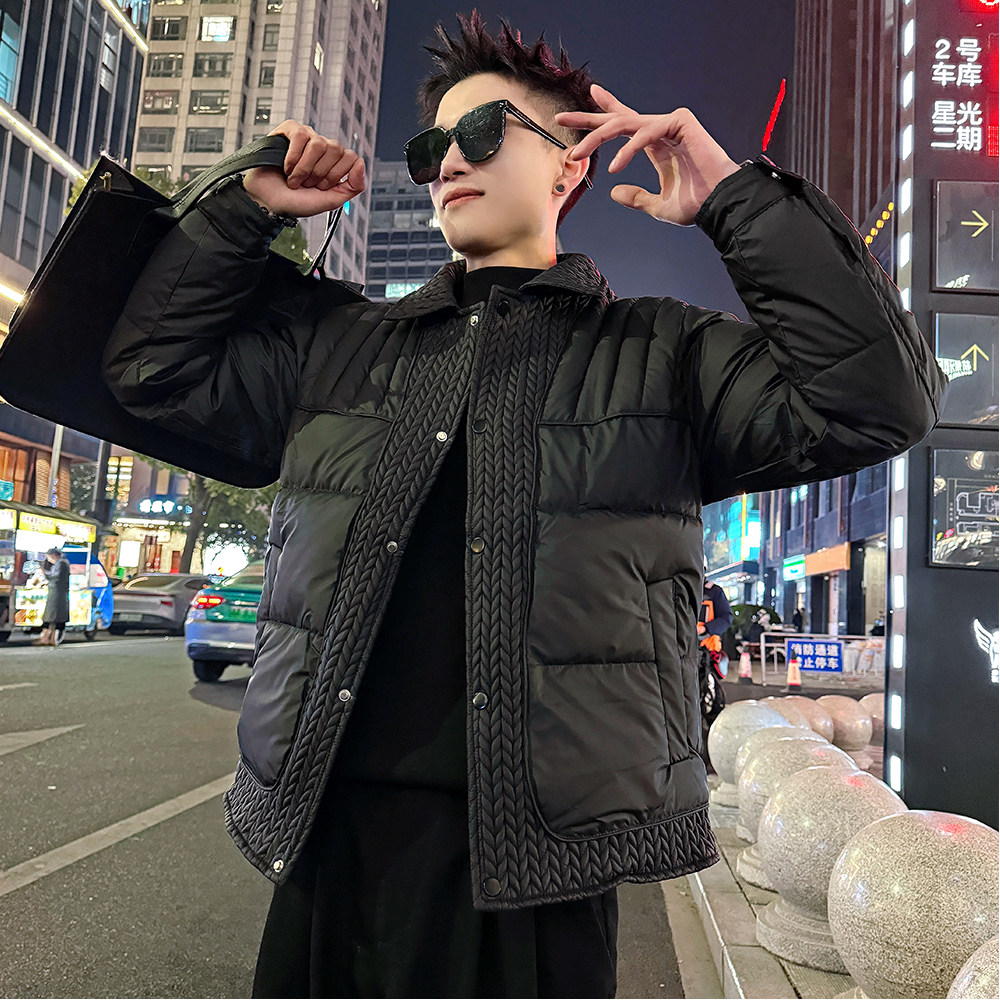 A213/P135控175翻领麦穗纹皮棉衣上衣翻领外套男2，男装棉衣，电商A256