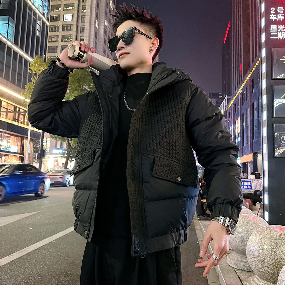 A215/P138控178连帽麦穗纹皮棉衣上衣外套男2,男装棉衣,电商A256