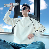 B158/P68控98高级感不对称压条百搭半拉链卫衣长袖男1，男装卫衣，电商A256