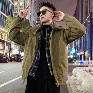 A210/P158控208 假两件格子棉衣上衣外套男4，男装棉衣，电商A256