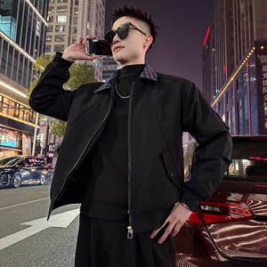 J188/P108控155蓝格子假两件结构款夹克外套男1图片
