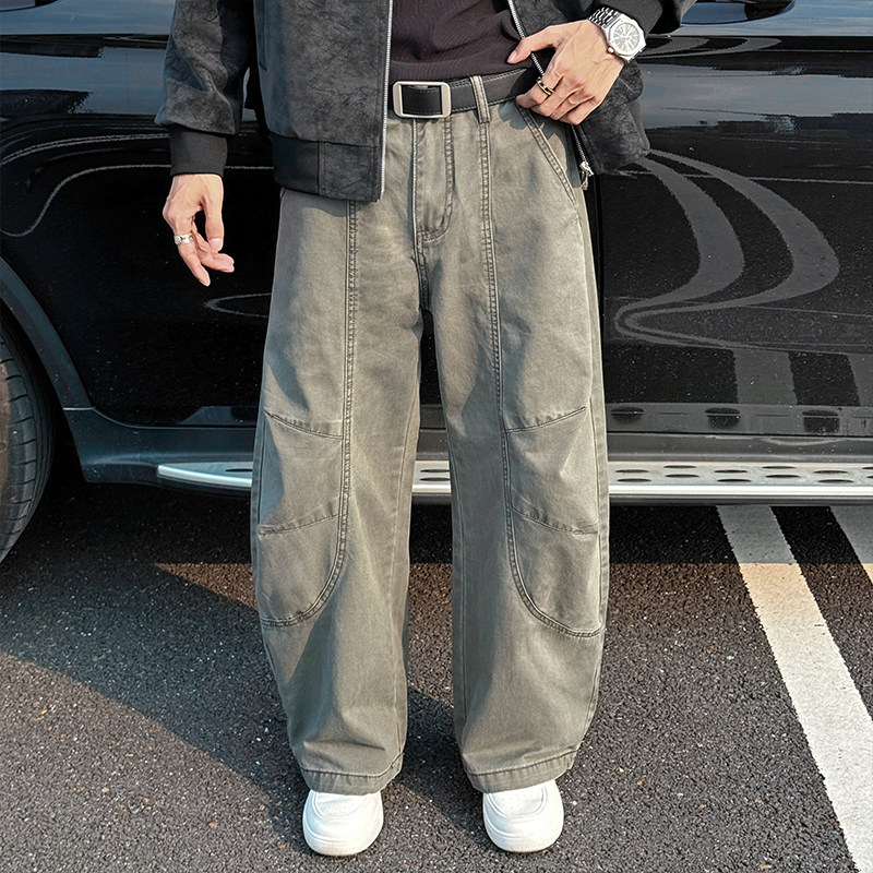 K37/P68控98休闲简约款立体裁剪弯刀牛仔布长裤男2,男装休闲裤,电商A256