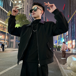 J188/P108控155蓝格子假两件结构款夹克外套男2图片