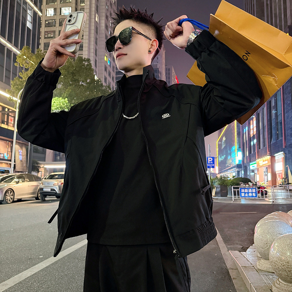 J187/P108控155插肩袖金属标结构款夹克外套男，男装夹克，电商A256