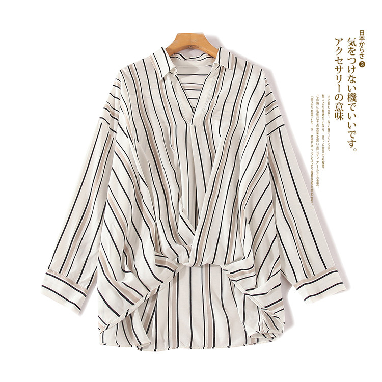 元单！雪纺条纹衬衫女春秋韩版宽松复古港味宽松打底衬衣250G在类目 女装/女士精品, 衬衫中 - 来自Buy2taobao.com提供专业的淘宝代购服务