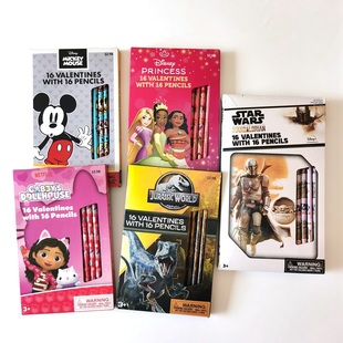 出口外贸盖比游戏哈利波特儿童情人节小礼物 奖励铅笔贺卡套装