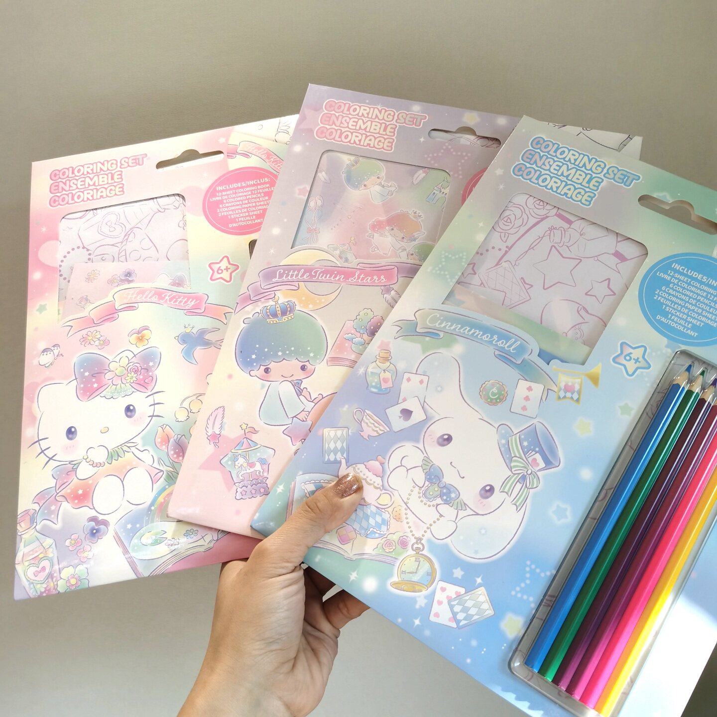 哄孩子神器~儿童公主猫咪涂色纸涂鸦填色带贴纸益智玩具派对套装