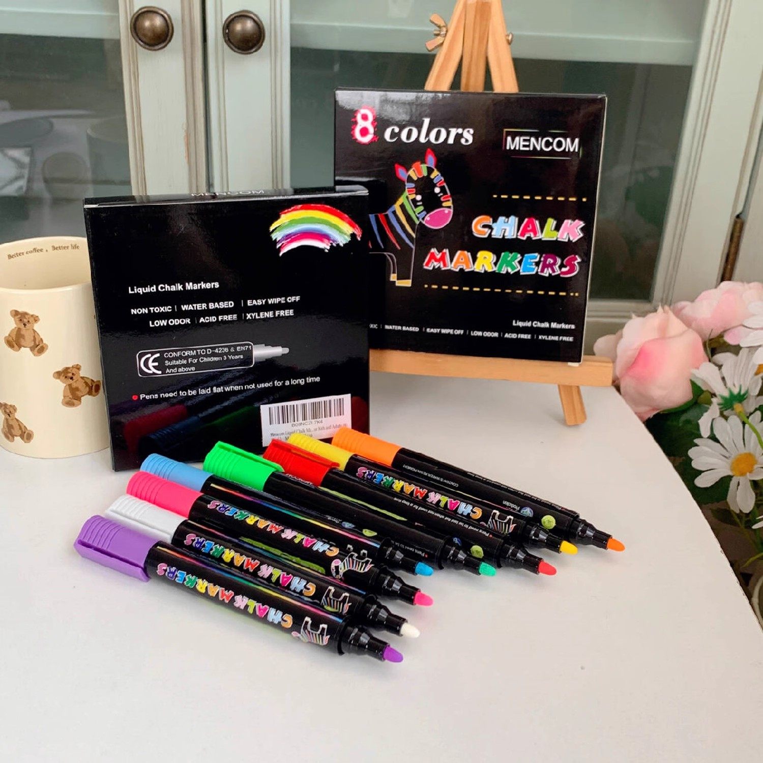 外贸出口彩色液体粉笔无尘鲜艳黑板报无粉尘美术绘画涂鸦8支装,文具电教/文化用品/商务用品,粉笔,淘宝优惠券,粉丝福利购,淘宝优惠卷
