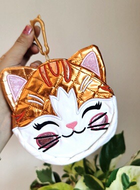 招财猫咪卡通毛绒大容量零钱包