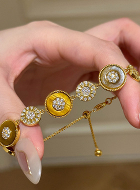 小红书爆款复古虎眼太阳罗盘轻奢高级感手链时尚小众手链一件