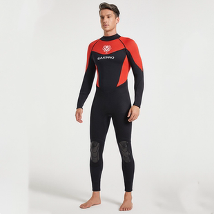 3毫米连体潜水服男保暖防寒长袖潜水衣游泳浮潜加厚冲浪水母衣