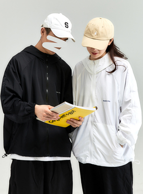 DRINK LIFE春秋情侣冲锋衣日系宽松外套cityboy连帽风衣男潮新款