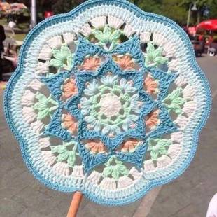古风团扇材料包毛线钩针编织手工自制中国风扇子送女友礼物非成品