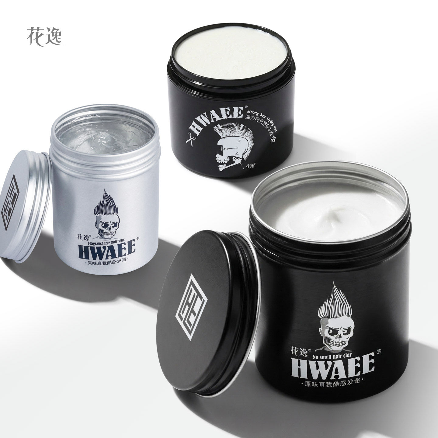 花逸无香哑光发泥发蜡持久定型自然蓬松透明保湿发腊发油非无味