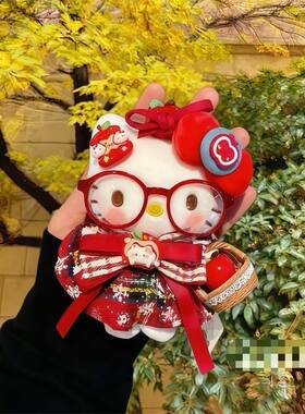 包挂件HelloKitty平安夜苹果凯蒂猫玩偶挂饰圣诞节书包背包钥匙扣
