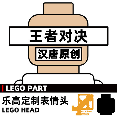 模迪高 乐高积木第三方人仔配件 小人表情头 王者对决 战斗 系列