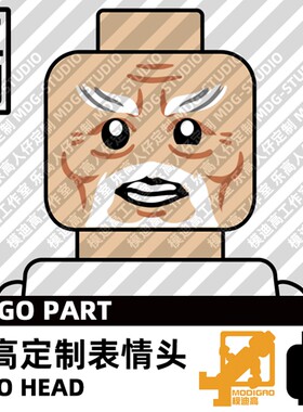 模迪高LEGO乐高积木第三方人仔表情头MOC定制三国志 曹魏 王朗