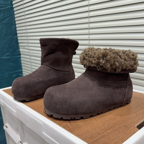 欧货磨砂真皮勃肯鞋冬季加绒短靴