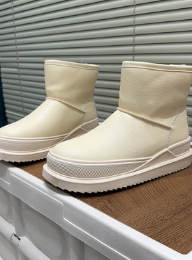 厚底增高白色雪地靴女2025冬季加绒保暖防水防滑时尚雪地棉短靴女