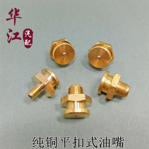 。6 8 10mm铜平扣式油嘴船用牛油嘴平油嘴平头加油嘴注油嘴16mm开