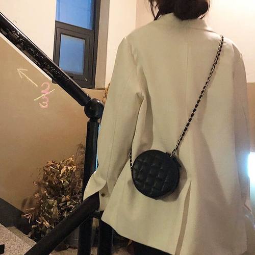 包包女迷你菱格单肩小圆包