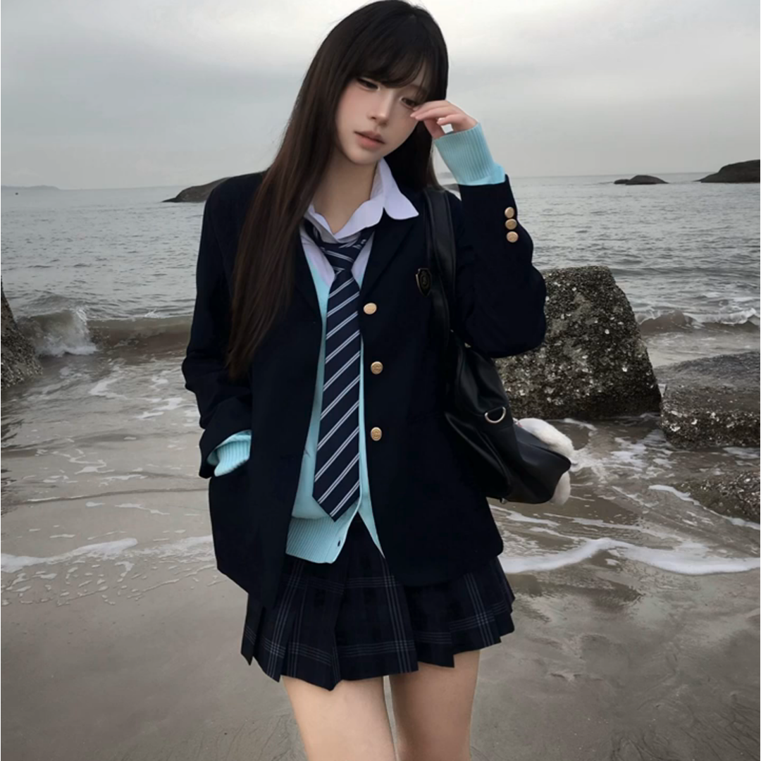 jk制服西装西服上衣外套女校供感