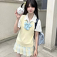 jk柚月格裙半身裙制服套装 女夏季 学院风日系甜美可爱校供感三件套