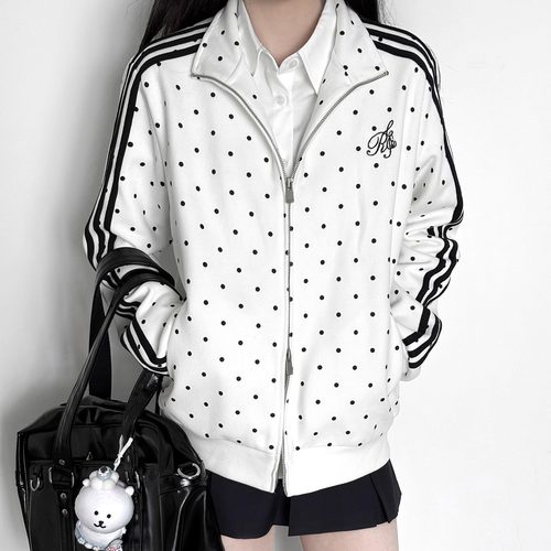 波点体操服外套立领无帽上衣韩系
