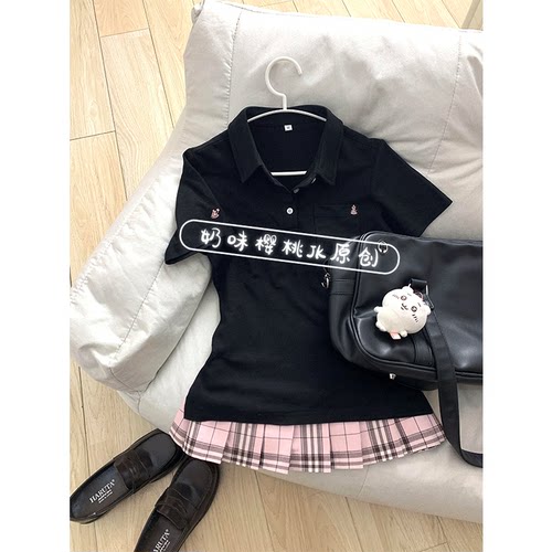 多色POLO衫短袖上衣女学生夏季新