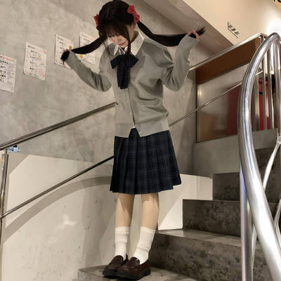 jk正版海苔中长款格纹半身裙百褶