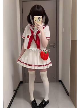 原创JK制服新品草莓水手服日系