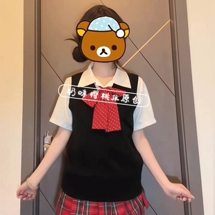 衬衫 正版 学院风短袖 原创jk小辣椒格裙半身裙子制服套装 女学生夏季